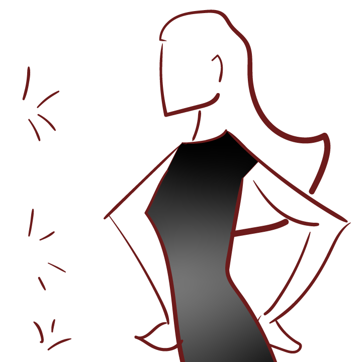 small graphic of a model on runway