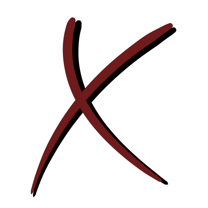 small graphic of a red X